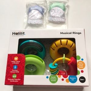 Bundle: Edushape 4 Musical Rings&Baby Teeth Gloves
